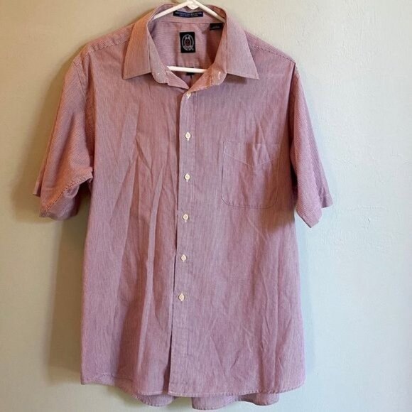J G Hook Short Sleeve Button Down Shirt Neck Size 17 - Picture 2 of 6